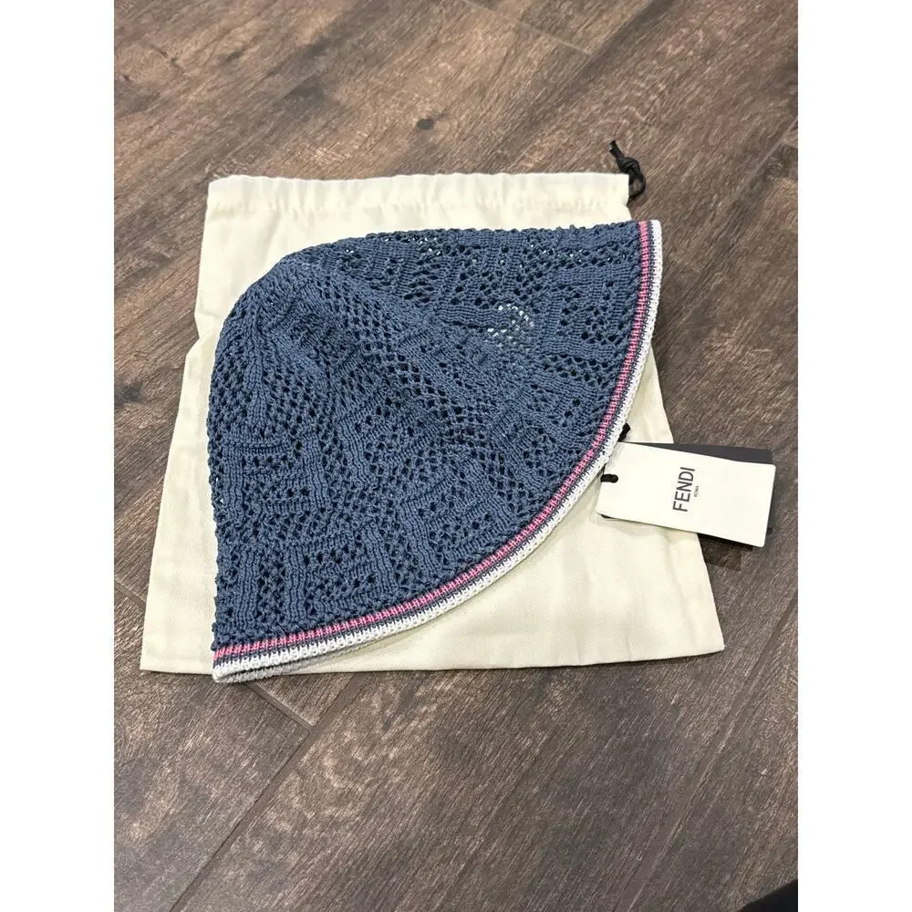 FENDI Ff Crochet-Knit Bucket Hat NWT Retail: $650
